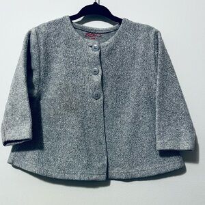 ZUTANO Infant 18mo Cozy Swing Jacket Gray Cotton Fleece Button Cardigan Unisex
